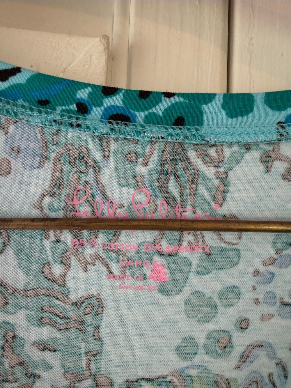 Lilly Pulitzer Jodie top in shorely blue Everglades size large NWT - Picture 3 of 5